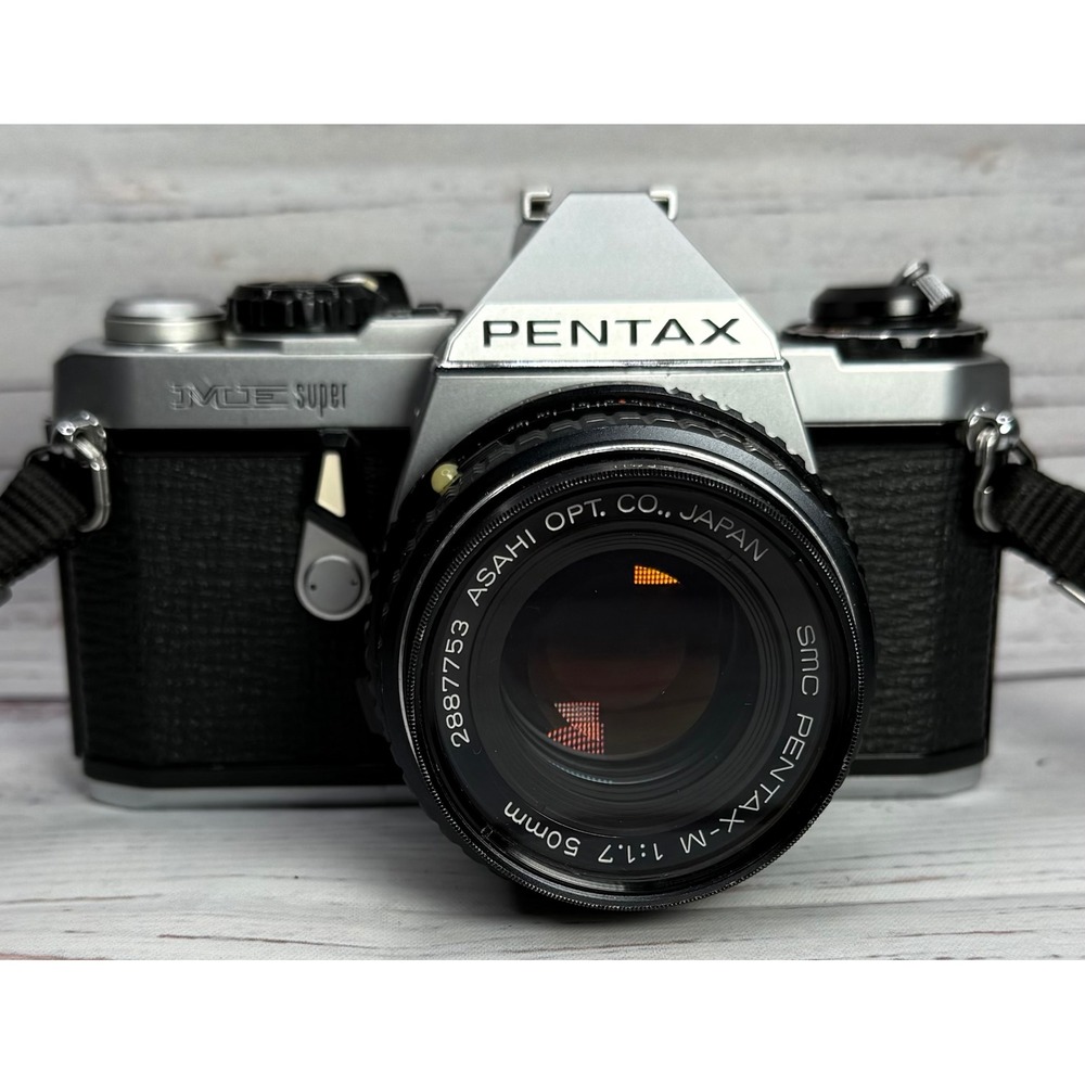 Pentax ME Super 35mm SLR Film Camera with SMC Pentax-M 50mm f1.7 Lens Silver